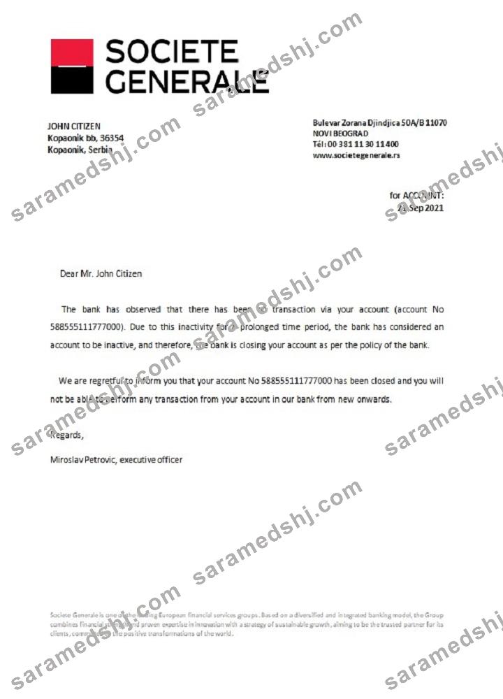 Serbia_Societe Generale_closure reference